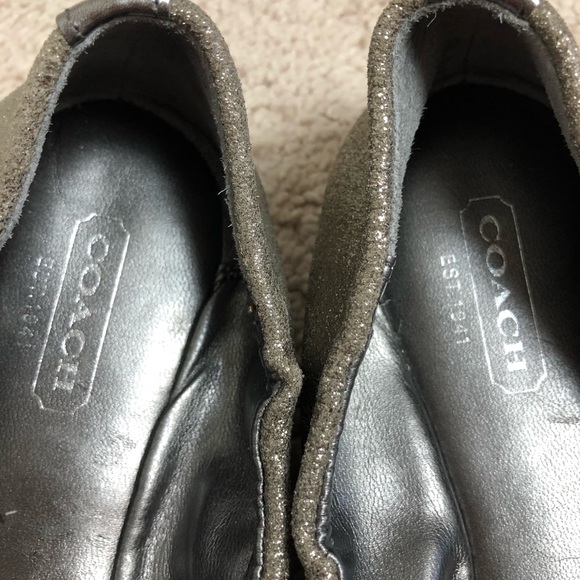 Coach Marsi Pewter/Silver Ballet Flats Sz 7 - Picture 3 of 6